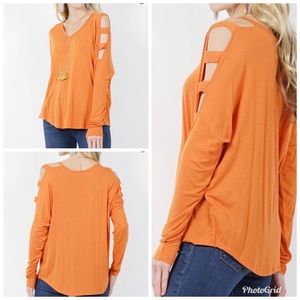 V neck long sleeve tunic